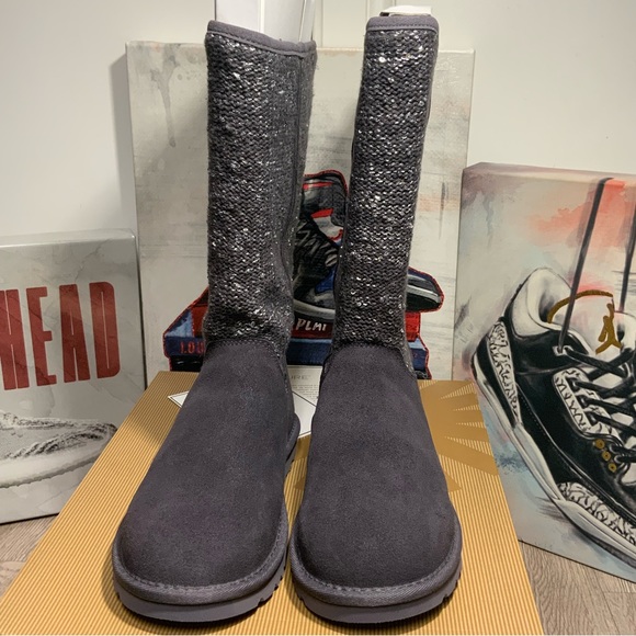 New UGG Australia Womens Camaya Boot Leather Tall Boot Charcoal Size 5, 6 - Picture 7 of 16